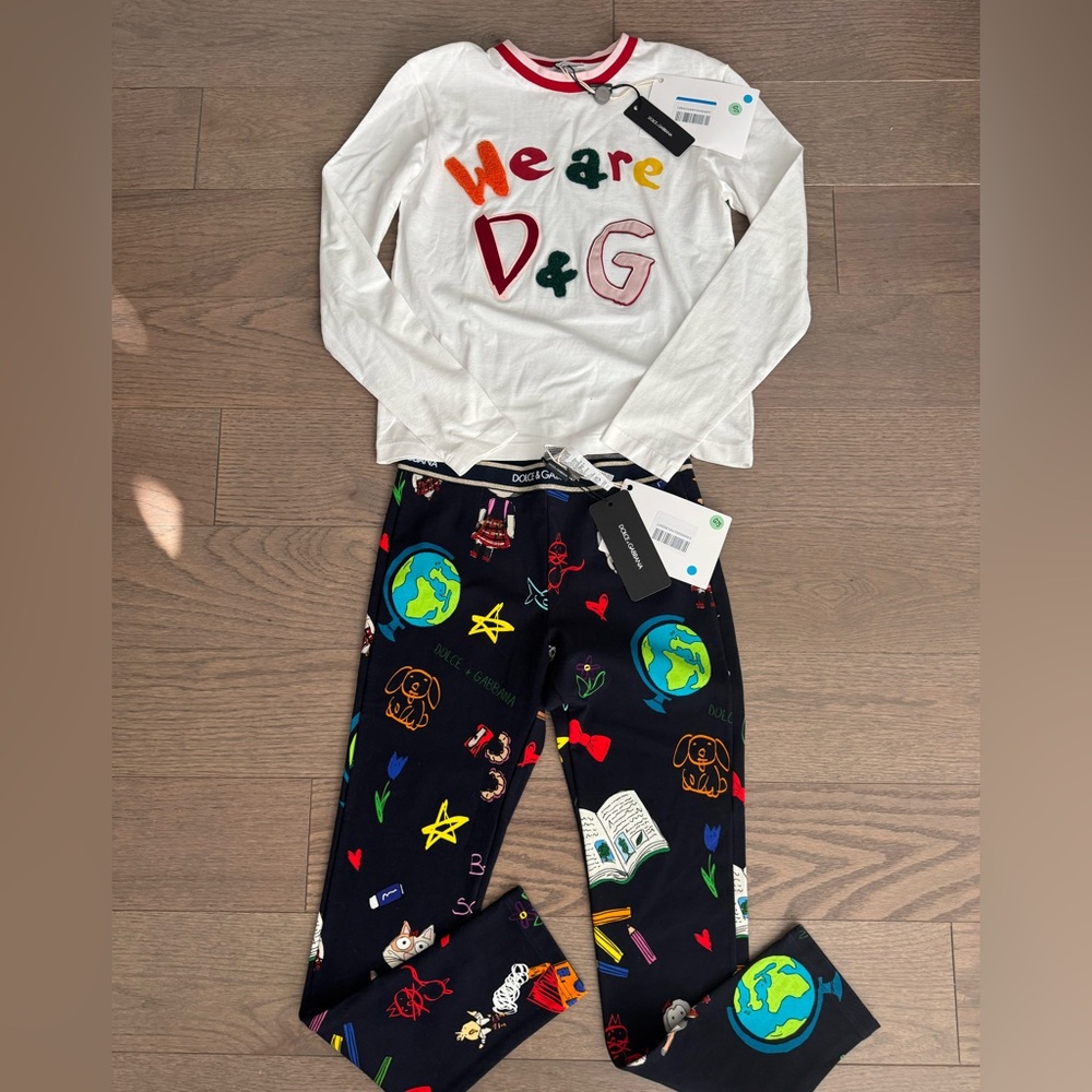 NWT Authentic Dolce & Gabbana Kids top and leggings